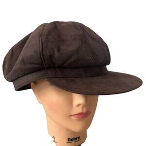 Vintage Xhilaration Brown faux Suede news boy Cap